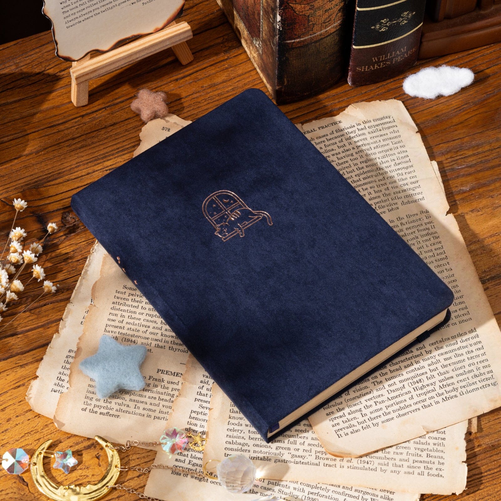 Tsuki ‘Midnight Neko Dreams’ Kraft Paper Bullet Journal ☾